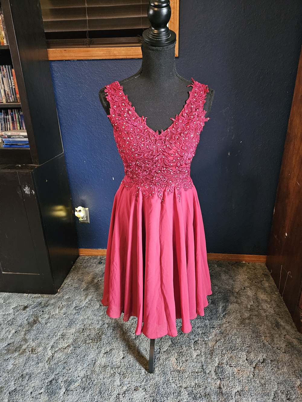 JJs House Dark Pink Evening Dress with V-Neck womens size medium